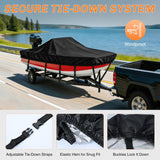 800D Heavy Duty Boat Cover 23ft-24ft | Fits boats with beam width up to 102in (Narrow Jon Boats & Fishing Boats), Marine Grade All-Weather proof Trailerable Cover
