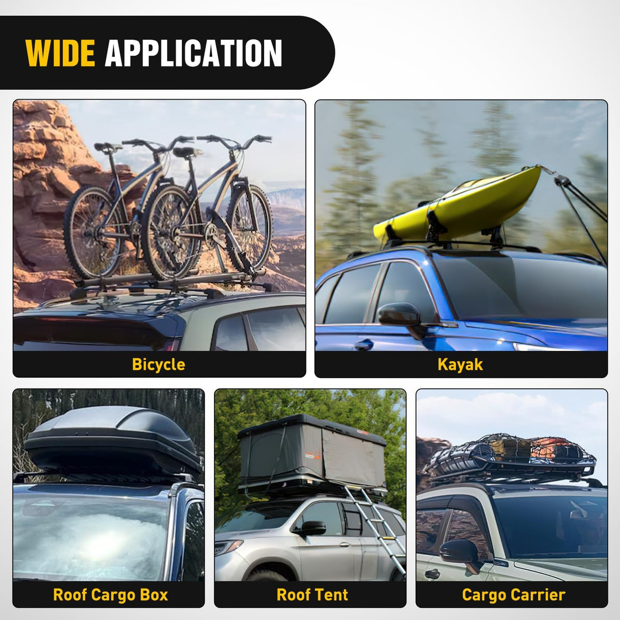 Roof Rack Cross Bars Compatible with Honda CR-V & Hybrid 2023 2024 2025 with Factory Side Rails,Adjustable Aluminum Less Wind Noise Car Crossbars for Cargo Carrier Luggage Kayak Tent Snowboard