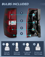 Taillight Assembly Compatible With 2007 2008 2009 2010 2011 2012 2013 2014 Chevy Chevrolet Tahoe Suburban Tail Lights Rear Lamps Replacement Driver and Passenger Side Dark Red