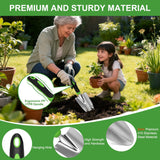 Gardening Tools 9-Piece Heavy Duty Garden Tool Set Gardening Supplies Gifts for Women Men Gardening Hand Tool Kit with Non-Slip Ergonomic Handle, Garden Bag, Durable Gloves and Shears, Green