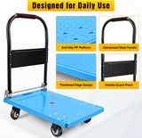 Platform Cart 330 lbs Heavy Duty Push Cart Dolly with 4-Inch TPR Wheels 27.6 x 19.7 Inch PP Deck Flatbed Cart Platform Truck for Home Garage Warehouse Use Black