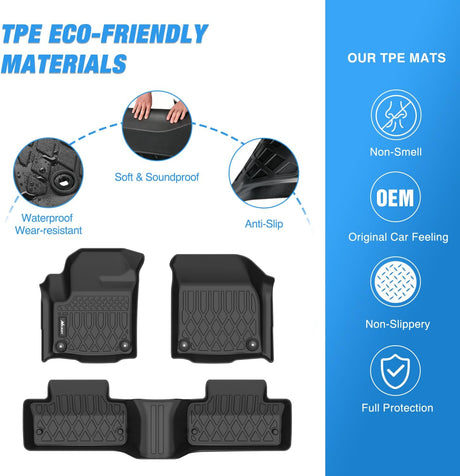 Floor Mat TPE Floor Mats for Land Rover Range Rover Evoque 5 Door and Coupe 2011 2012 2013 2014 2015 2016 2017 2018 2019, All Weather Custom Fit Heavy Duty Floor Liners