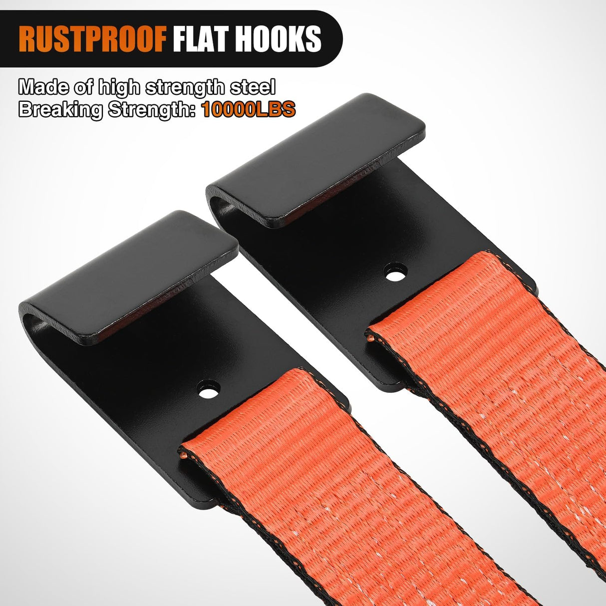 2Pcs Tow Dolly Basket Straps with Flat Hook for 14 Inch-19 Inch Tires Car Heavy Duty Wheel 11128LBS Break Strength with 2 Axle for Trailer