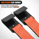 2Pcs Tow Dolly Basket Straps with Flat Hook for 14 Inch-19 Inch Tires Car Heavy Duty Wheel 11128LBS Break Strength with 2 Axle for Trailer