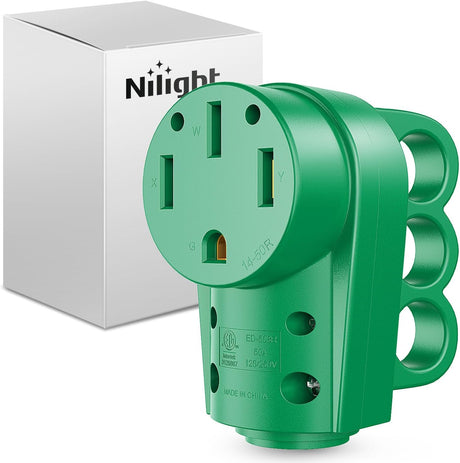 50 Amp RV Female Replacement Plug 125/250 Volt Heavy Duty Receptacle with Handle ETL Listed NEMA 14-50R for Camper Caravan Motorhome Van Trailer
