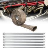 Titanium Spark Plug Wire Heat Shield Sleeve 3/4 Inch ID x 10' | 3632°F Heat Protection Cover for Fuel Line, Wire Loom, Brake Cable & Diesel Heater Exhaust