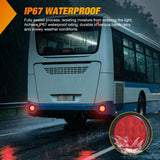 Trailer Tail Lights 2PCS 4Inch Round 12LED Red Brake | IP67 Waterproof Screw Mount Marker Clearance Stop Brake Running Taillights for Trailer Truck Pickup Camper RV