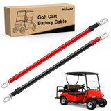 2PCS 4 AWG 24 Inch Golf Cart Battery Cable Kit Pure Copper for EZGO TXT | Heavy Duty Pure Copper AC/DC Wire Kits with Tinned Copper Lugs for 36V/48V EZGO TXT 1994-up