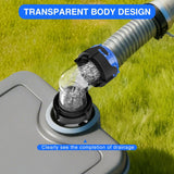 90 Degree RV Tote Tank Adapter, Clear RV Sewer Hose Elbow Fitting with 4 Swivel Bayonet Prongs Leak-Proof Double Odor-Tight Sealing Ring for RV Camping Portable Waste Tank Sewer Hoses, Black