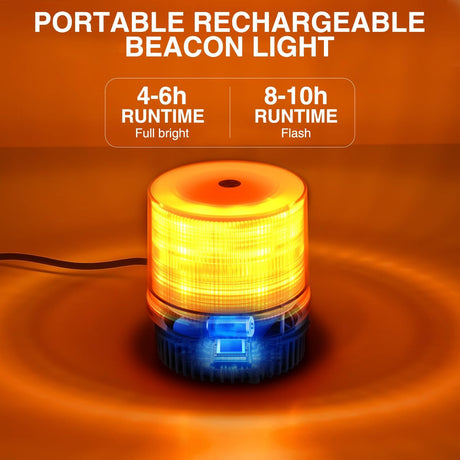 18LED Amber Magnetic Beacon Light Wireless Rotating Powered Emergency Hazard Warning Safety Flashing Roof Top Strobe Lights for Car Truck Snow Plows Forklift Trailer Security Vehicles