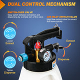 Transmission Fluid Pump Kit 10L Automotive Pneumatic Oil Fluid Extractor ATF Refill Dispenser Transfer Pump with 15 ATF Filler Adapters 2.6 Gal 2 Way Vacuum Fluid Evacuator Oil Change Tool Set