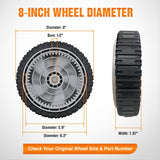 Lawn Mower Drive Wheels Replacement 8 Inch 734-04581 634-0190A Assembly, Lawnmower Front Wheels Compatible with Craftsman, Yard Machines, Husky, MTD RM210 RM220, Troy-Bilt and More, 2-Pack