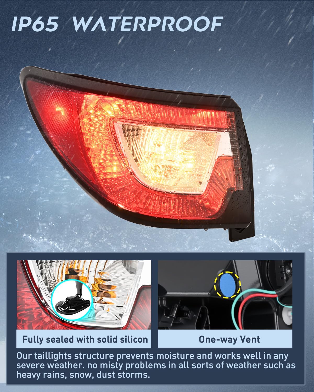 Taillight Assembly Compatible with 2013 2014 2015 2016 2017 Chevy Traverse Tail Light Replacement OE Style Driver Side with Bulbs