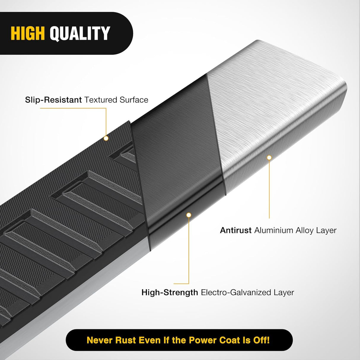 Running Boards for 2007-2018 Chevrolet Silverado GMC Sierra 1500HD 2007-2019 Chevy Silverado GMC Sierra 2500HD 3500HD Regular Standard Single Cab 6 Inch Side Step Nerf Bars Stainless Steel
