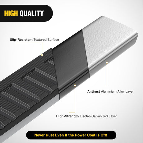Running Boards for 2007-2018 Chevrolet Silverado GMC Sierra 1500HD 2007-2019 Chevy Silverado GMC Sierra 2500HD 3500HD Regular Standard Single Cab 6 Inch Side Step Nerf Bars Stainless Steel