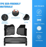 TPE Floor Mats for Ford F250 F350 F450 SuperCrew Crew Cab 2012 2013 2014 2015 2016 All Weather Custom Fit Heavy Duty Floor Liners