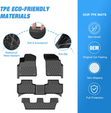 TPE Floor Mats for Audi Q7 SQ7 2017-2026,Audi Q8 2019 2020 2021 2022 2023 2024 2025 2026 All Weather Custom Fit Heavy Duty Floor Liners