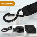 Tie Down Kits 2 PCS 2 Inch x 48 Inch Adjustable Boat Trailer Straps | for Trailering Safety with Boat Jet Ski Kayak Secure Black 1500 LBS Max Break Strength