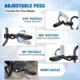 1-1/4 Inch Motorcycle Highway Pegs For Harley Davidson Touring Road King Street Glide Sportster Adjustable Short Angled Foot Pegs Universal For 1.25 Inch Engine Guard Crash Bars Highway Footpegs Black