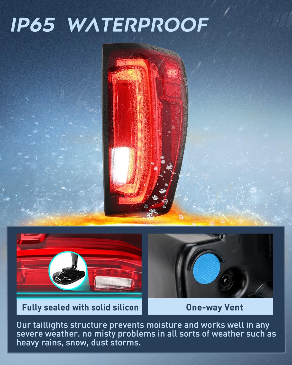 Taillight Assembly Compatible with GMC 2019 2020 2021 2022 2023 2024 Sierra 1500 LED Type Tail Lights 2020-2024 Sierra 2500HD 3500HD Rear Lamp Replacement Passenger Side