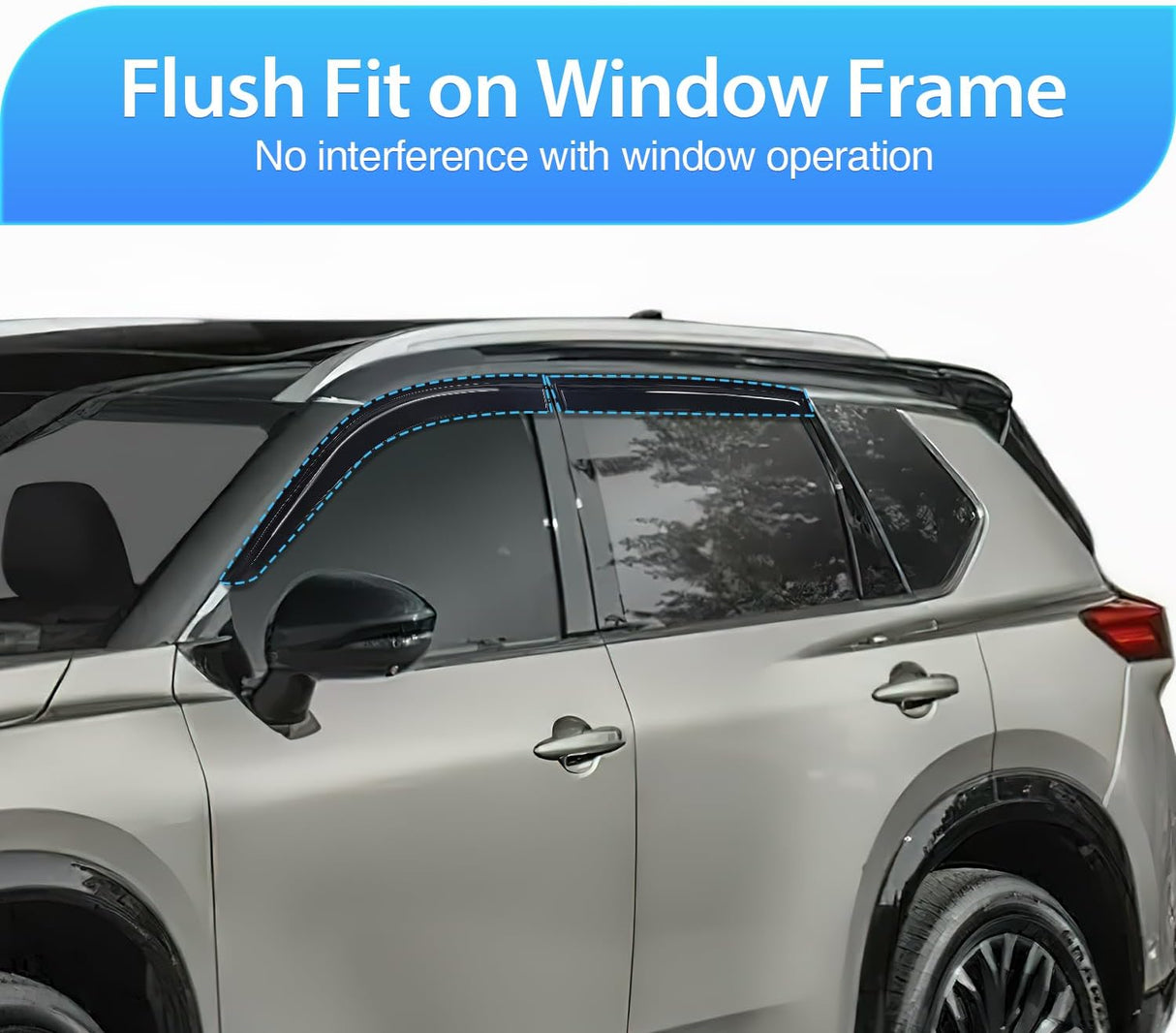 Window Visors for Honda HR-V 2016 2017 2018 2019 2020 2021 2022 | Outside Mount Rain Guards Vent Visors Window Deflectors Fresh Air Ventilation Smoke Tint, 4PCS