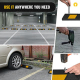 36 Inch Parking Curb - Heavy Duty Rubber Garage Driveway Wheel Parking Stopper Blocks for Cars, SUVs, and Trucks