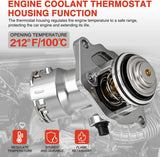 Aluminium Thermostat Housing Assembly Fit for Mercedes-Benz C230 C250 C300 C350 E300 ML350 R350 S400 SLK300 Engine Coolant Thermostat Housing for Car 2722000015 2722000115 2722000415 TM45100D