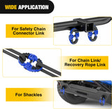 Safety Chain Connector Link, 1/2In Tow Hitch Hammerlock Coupling Link, 2 Pack Forged Steel Tow Chain Connector for Chain Link/Recovery Rope Link/Shackle, 12000 lbs Load Limit, Blue