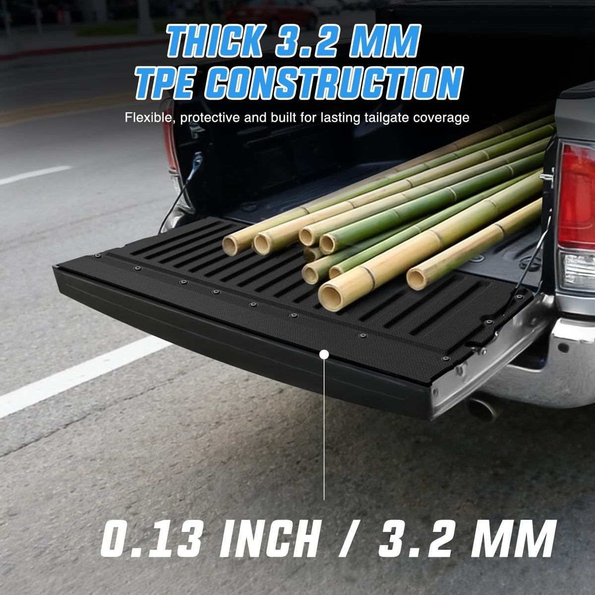 Tailgate Mat for Toyota Tacoma 2005-2023 2nd 3rd Gen All Weather TPE Anti-Slip Custom Fit Truck Tailgate Protector Cover Liner