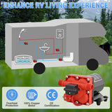 RV Water Pump, 12v Water Pump 3.0 GPM 55 PSI with Pressure Switch and Strainer Heavy Duty Diaphragm Pump 12 Volt DC Upgrade Self-Priming Low Noice for RV Camper Marine Yacht Caravan Trailer