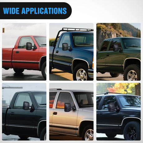 Towing Mirrors Manual Adjusted Flat Convex Glass Telescoping Folding Compatible With 1999-2002 Chevy Silverado GMC Sierra 1500 2500 3500 Suburban Tahoe Avalanche Yukon
