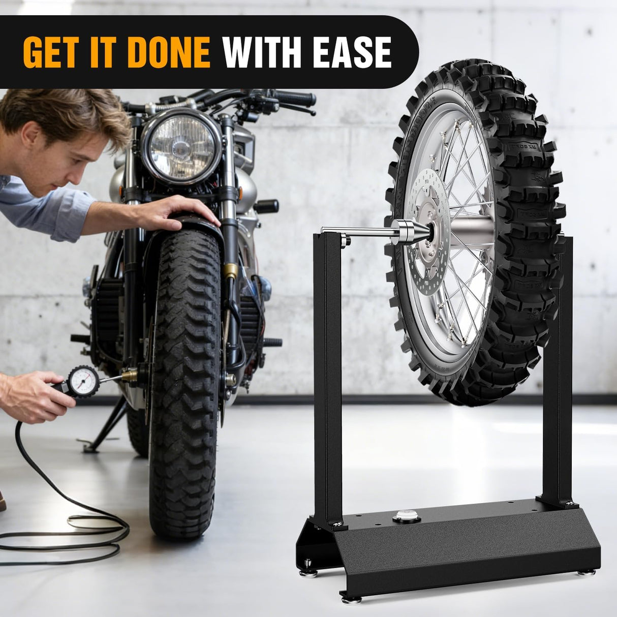 Motorcycle Bike Wheel Balancer Tire Balancer Stand | Features static & dynamic alignment heavy duty build adjustable centering cones fits most motorcycles dirt & sport bikes