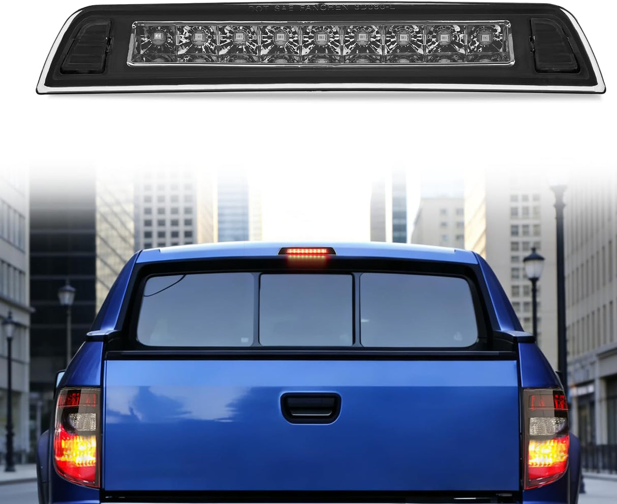 Third Brake Light for Ridgeline 2006-2014, Smoked Lens | for Ridgeline 2006 2005 2006 2007 2008 2009 2010 2011 2012 2013 2014, High Mount 3rd Stop Car Truck Rear Center Cab LED Lamp