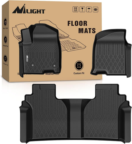 Floor Mats for Chevy Silverado GMC Sierra 1500 2019-2025, Chevrolet Silverado GMC Sierra 2500HD 3500HD Crew Cab 2020 2021 2022 2023 2024 2025 All Weather Custom Fit Heavy Duty Floor Liners