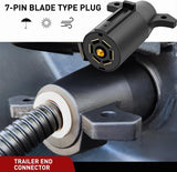Vehicle-Side 7-Pin Round Trailer Wiring Harness Socket 7 Way Female-End Adapter Replacement SAE J560 Die-Cast Zinc Housing 7 Pole Round Electrical Connector for Semi Truck Trailer Car