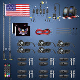 RGB LED Whip Light 2PCS 3FT with 6 Rock Lights Combo | APP and Remote Control with DIY Chasing Patterns Stop Turn Reverse Modes and Spring Base for ATV UTV RZR and Jeep