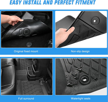 TPE Floor Mats for Toyota Grand Highlander 2024 2025 2026 with Subwoofer (Include Hybrid) Lexus TX350 2024 2025 2026, All Weather Custom Fit Heavy Duty Floor Liners