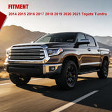 LED Fog Light Assembly Compatible with 2014 2015 2016 2017 2018 2019 2020 2021 Toyota Tundra Fog Lamps with DRL Clear Lens Driver and Passenger Side