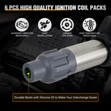 Ignition Coil Pack UF569 Fit for Buick Chevy GMC Pontiac Saab 9-4X Saturn Outlook Allure Enclave Cadillac CTS SRX XTS Impala Acadia Terrain G6 OE# C1555 D515C GN10494 Ignition Coils Set of 6
