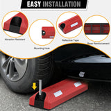 Rubber Parking Curbs 2 Pack - Heavy Duty 22 Inch Garage Wheel Stops Parking aid Block for Driveway & Parking Lot, Red