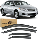 Rain Guards for Toyota Corolla 2003 2004 2005 2006 2007 2008 | Tape-On Window Visors Vent Visors Window Deflectors Fresh Air Ventilation Smoke Tint, 4PCS