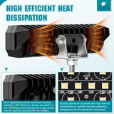 6 Inch LED Light Bar 2PCS 50W Spot Flood Combo Lamps | Off Road Driving Work Fog Lights IP67 Waterproof with 18AWG Rocker Switch Wiring Harness Kit for Truck Pickup SUV ATV UTV