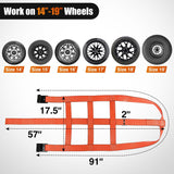 2Pcs Tow Dolly Basket Straps with Flat Hook for 14 Inch-19 Inch Tires Car Heavy Duty Wheel 11128LBS Break Strength with 2 Axle for Trailer