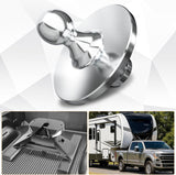 Fifth Wheel to Gooseneck Ball Adapter, Kingpin to 2-5/16 Inch Gooseneck Ball Towing Receiver Adapter for Trailer Tractor w/ 30,000lbs Max Load, Silver
