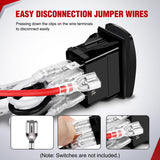 2 PCS 7 Pin Rocker Switch Jumper Wires Set for 7Pin Toggle On/Off Rocker Switch Wiring fot Automotive Polaris Ranger RZR ATV Console Switch Install 1 Set Switch Not Included