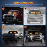 40LED Amber Emergency Strobe Traffic Advisor Light Bar with Suction Cups Dash Safety Warning Hazard Flashing Lights Interior Front/Rear Windshield for Trucks Construction Vehicles