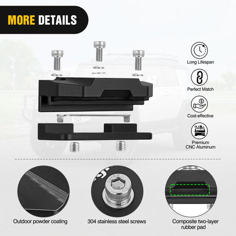 LED Light Bar Mounting Bracket 2PCS Universal Adjustable Pillar Hood Work Lamp Mount Clamp Holder for Off-Road Truck SUV, Black