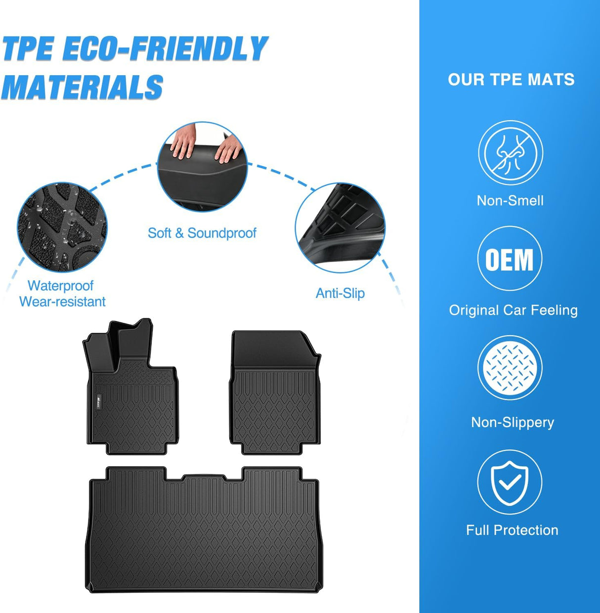 Floor Mats for Tesla Cybertruck Cyber Truck 2023 2024 2025 2026 All Weather Custom Fit Heavy Duty Floor Liners