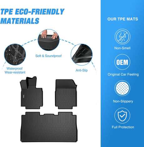 Floor Mats for Tesla Cybertruck Cyber Truck 2023 2024 2025 2026 All Weather Custom Fit Heavy Duty Floor Liners