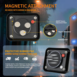 12LED Magnetic Wireless Trailer Lights 2PCS Rechargeable Portable Hazard Beacon Warning Light Blue Emergency Strobe Light for Trucks Trailers Vehicles Cars Bus Surface Mount